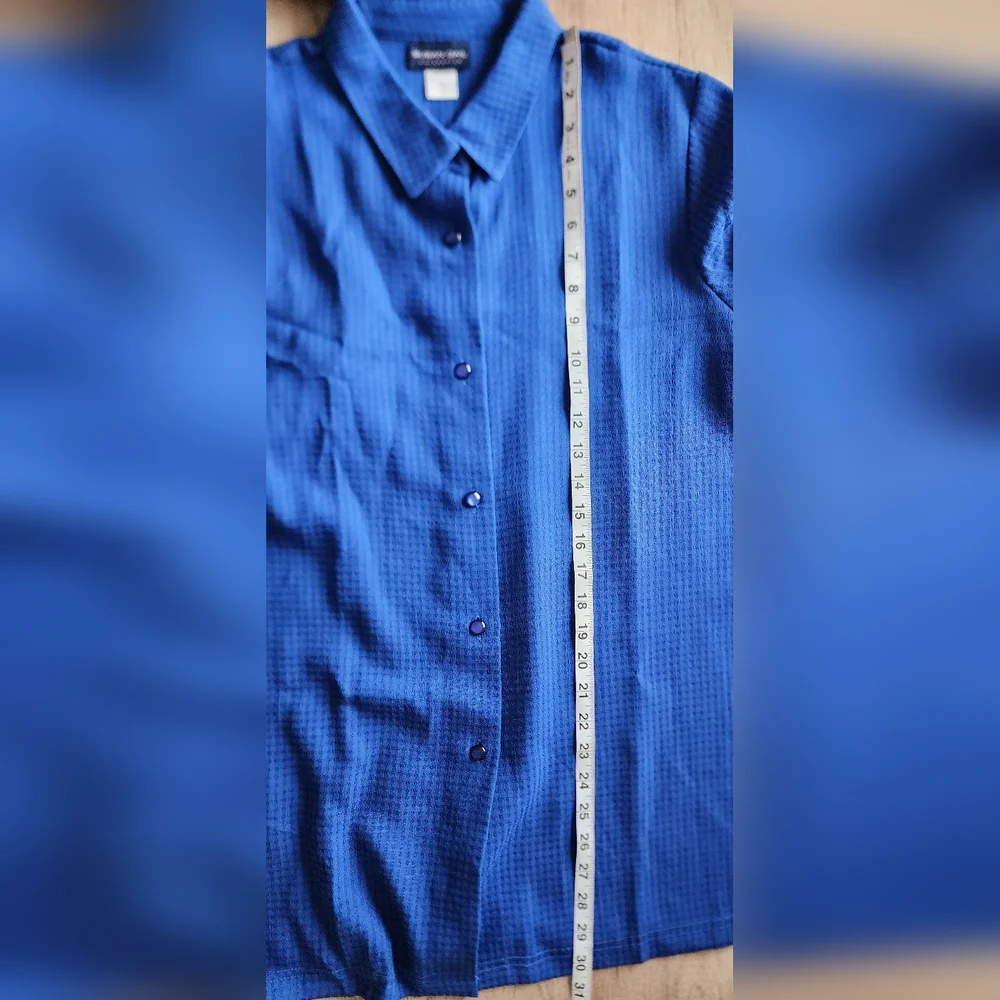 Susan Gail Collection Navy Blue Button-‎ up Blouse Women's 14